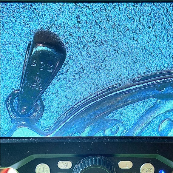 Silver 925 Butterfly Charm with CZ stones approx 1-inch by 3/4 inch - Picture 5 of 6